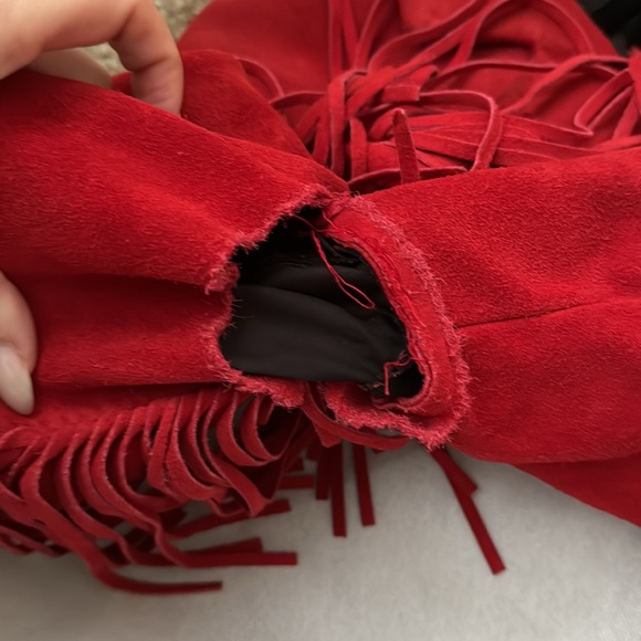 Incredible Vintage Red Suede Jacket - Picture 5 of 8